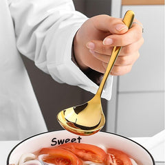 Stainless Steel Deep Soup Spoon Western Food Tableware Ladle Ramen Spoon