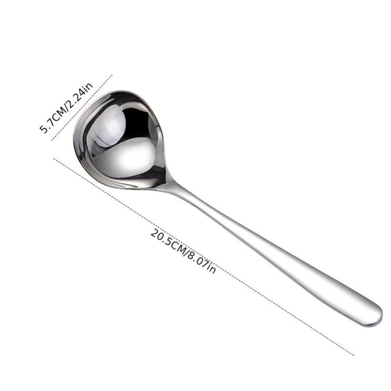 Stainless Steel Deep Soup Spoon Western Food Tableware Ladle Ramen Spoon