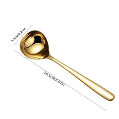 Stainless Steel Deep Soup Spoon Western Food Tableware Ladle Ramen Spoon