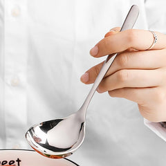 Stainless Steel Deep Soup Spoon Western Food Tableware Ladle Ramen Spoon
