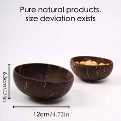 Coconut Bowl Wooden Bowl For Dessert Soup With Spoon Milk Rice Bowl