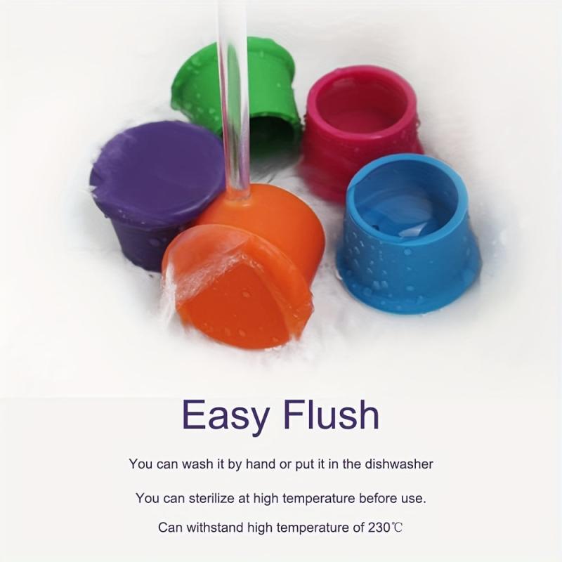6pcs Reusable Silicone Wine Stoppers Non-leakage Wine Bottle Cap