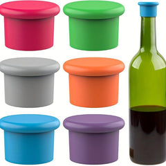 6pcs Reusable Silicone Wine Stoppers Non-leakage Wine Bottle Cap