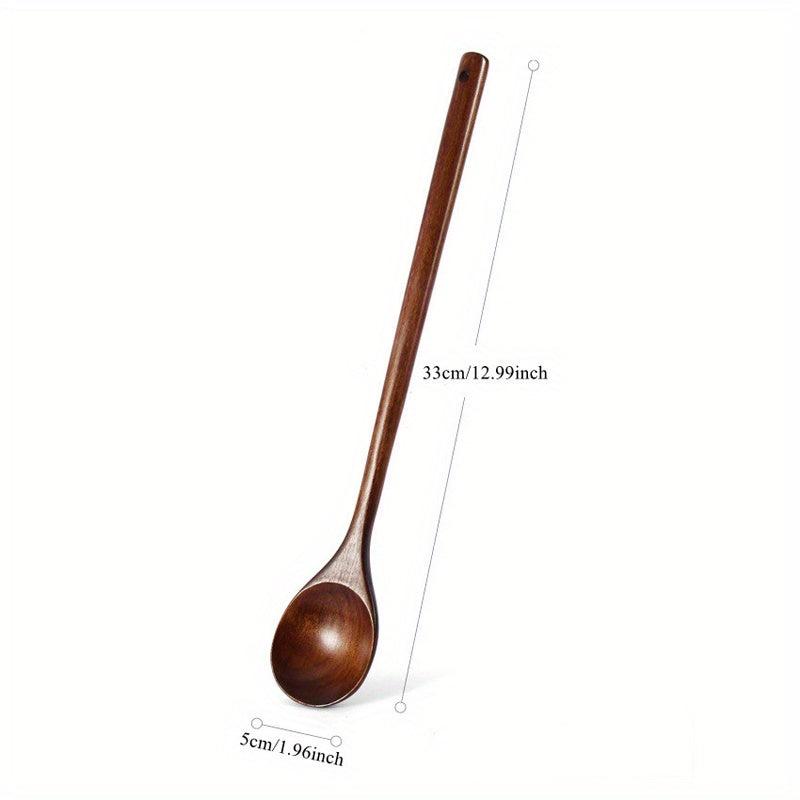 1pc Wooden Mixing Spoon Salad Servers Cooking Spoons Wood Kitchen Utensils