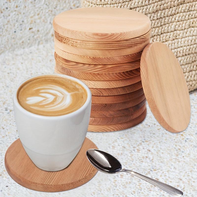 24pcs Western Red Cedar Wooden Coasters 8 89 Cm Round Blank Wooden Coasters