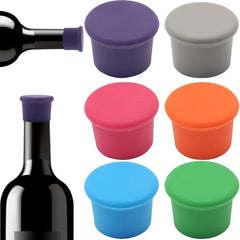 6pcs Reusable Silicone Wine Stoppers, Beer Bottle Caps, Wine Preservers