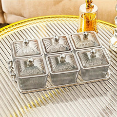 Transparent Nut Jar with Tray - Perfect for Snacks and Decorating Your Home