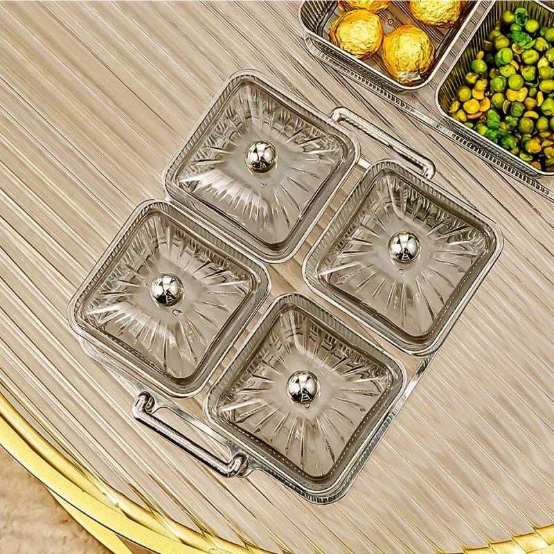 Transparent Nut Jar with Tray - Perfect for Snacks and Decorating Your Home