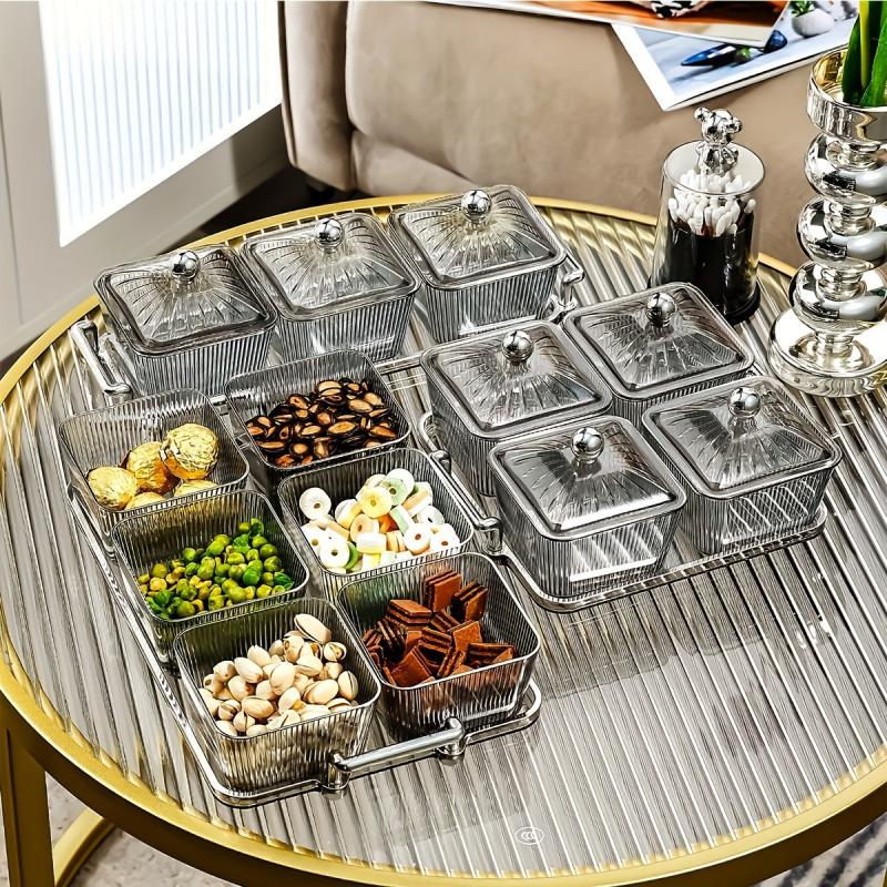 Transparent Nut Jar with Tray - Perfect for Snacks and Decorating Your Home