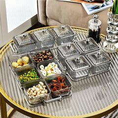 Transparent Nut Jar with Tray - Perfect for Snacks and Decorating Your Home