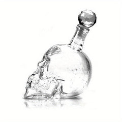 Crystal Skull Head Vodka Whiskey Drinking Bottle 19oz Home Bar Decanter