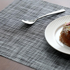 4pcs PVC Placemats Non Slip Washable Vinyl Placemats Style Plaid Pads