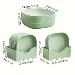 5pcs Reusable Dinner Plates Washable Dessert Plate With Attached Base