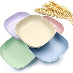 5pcs Reusable Dinner Plates Washable Dessert Plate With Attached Base