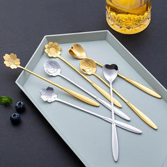 4pcs Flower Teaspoons Set Stainless Steel Tableware