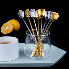 4pcs Flower Teaspoons Set Stainless Steel Tableware