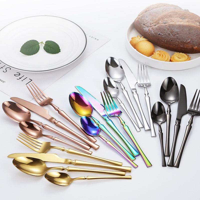 Stainless Steel Dinnerware Set 24Pcs Flatware Western Cutlery Set