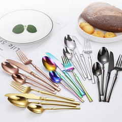 Stainless Steel Dinnerware Set 24Pcs Flatware Western Cutlery Set