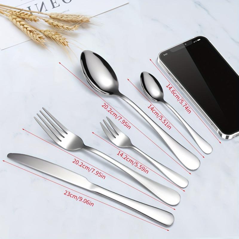 High Stainless Steel Cutlery Set Mirror Polished Fork Spoon Dishwasher Safe