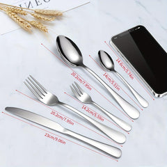 High Stainless Steel Cutlery Set Mirror Polished Fork Spoon Dishwasher Safe