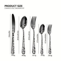20PCS Christmas Stainless Steel Cutlery Set with Steak Fork