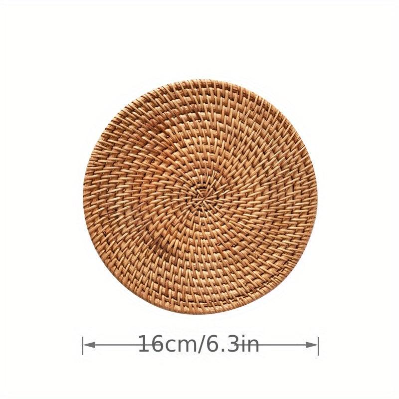 Rattan Braided Placemat Trivet Heat Resistant Thick Hot Pad Mat