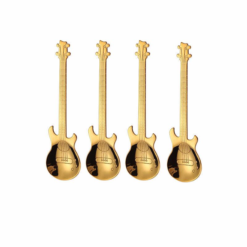 4Pcs Metal Guitar Spoon Set Stainless Steel Guitar Spoons