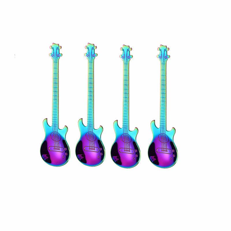 4Pcs Metal Guitar Spoon Set Stainless Steel Guitar Spoons
