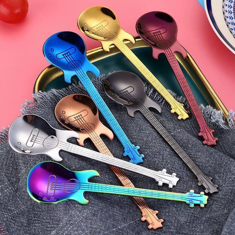 4Pcs Metal Guitar Spoon Set Stainless Steel Guitar Spoons