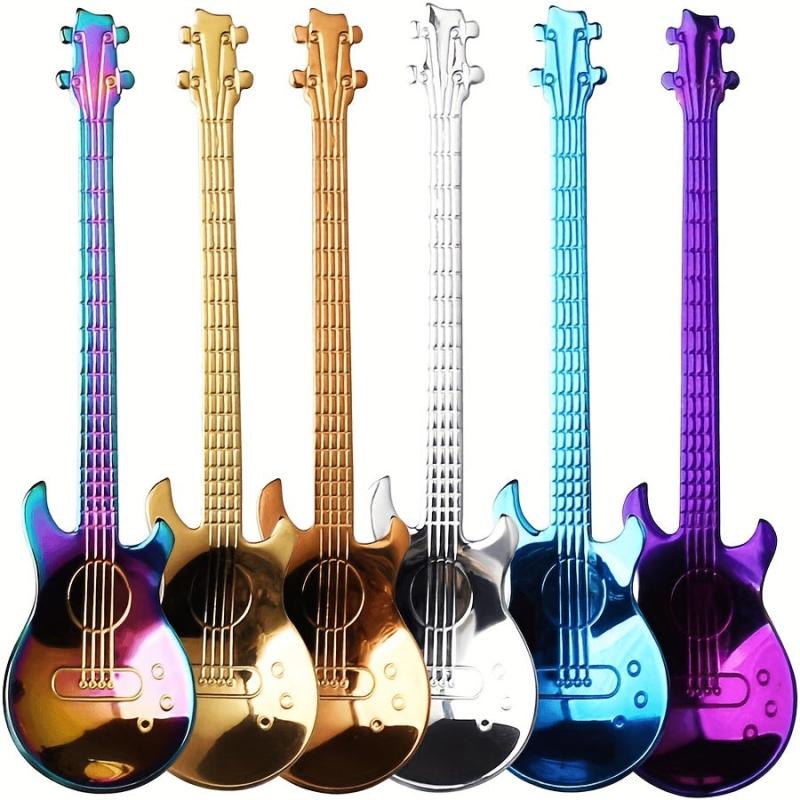 4Pcs Metal Guitar Spoon Set Stainless Steel Guitar Spoons