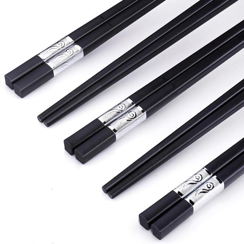 10 Pairs Fiberglass Non-slip Reusable Chinese Chopsticks High Temp Resistant