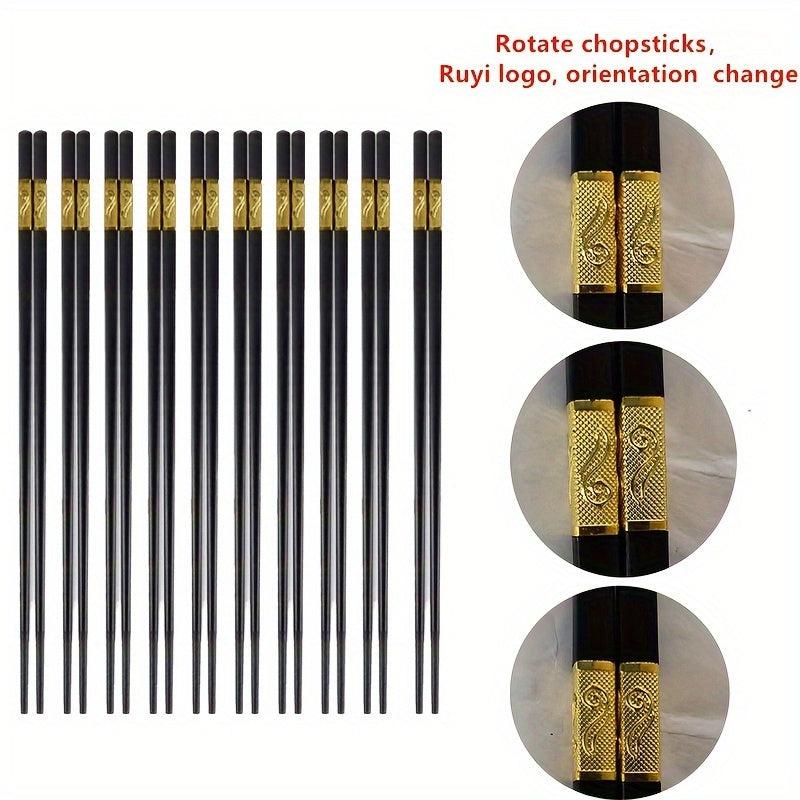 10 Pairs Fiberglass Non-slip Reusable Chinese Chopsticks High Temp Resistant