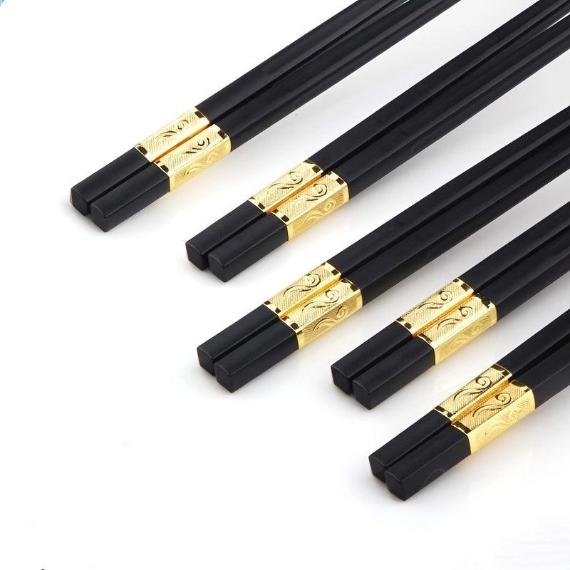 10 Pairs Fiberglass Non-slip Reusable Chinese Chopsticks High Temp Resistant