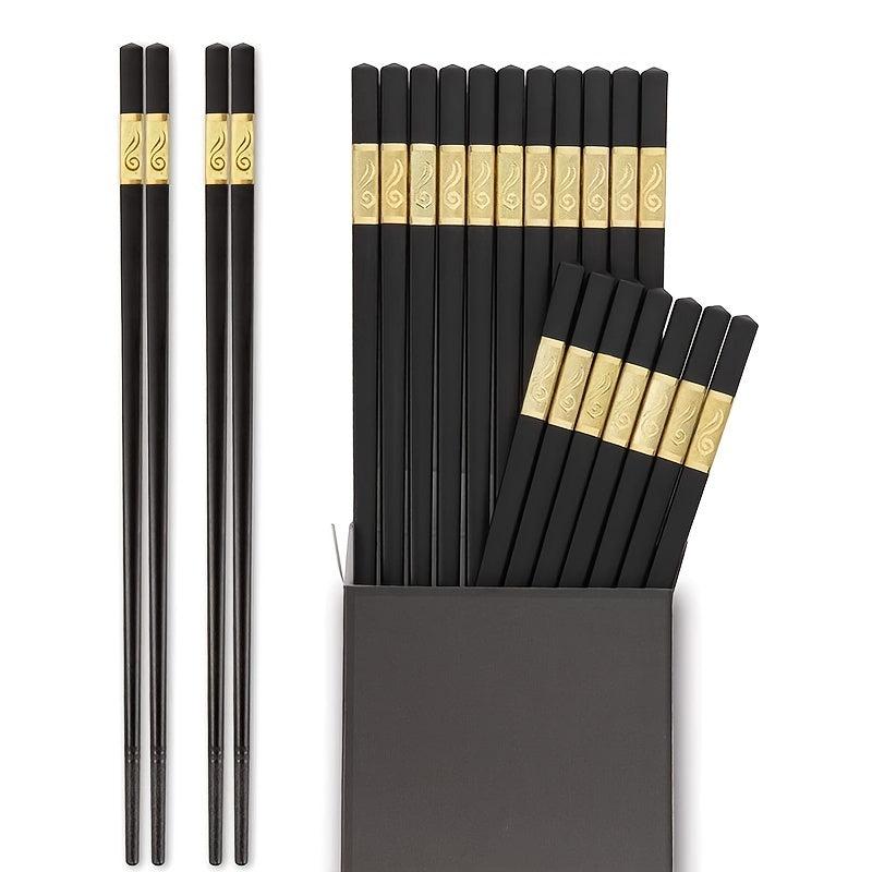 10 Pairs Fiberglass Non-slip Reusable Chinese Chopsticks High Temp Resistant