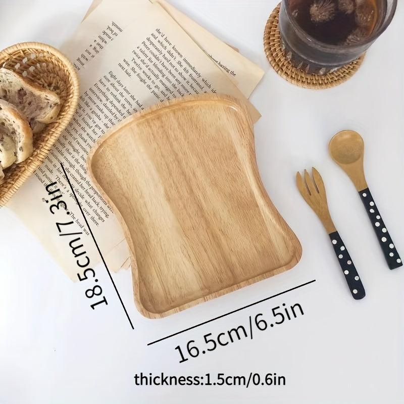 Wooden Tray Fruit Plate Coffee Snack Cheese Tea Bread Breakfast Plate