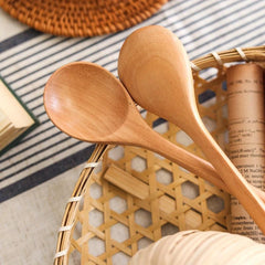 5pcs Long Handle Wooden Soup Spoons for Cooking Mixing - Extended Cooking Spoon