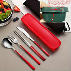 304 Stainless Steel Portable Cutlery Set Fork Spoon Chopsticks Set