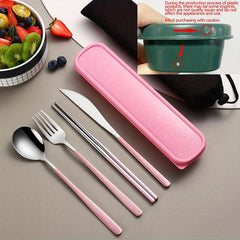 304 Stainless Steel Portable Cutlery Set Fork Spoon Chopsticks Set