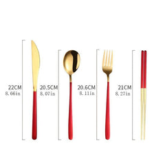 304 Stainless Steel Portable Cutlery Set Fork Spoon Chopsticks Set