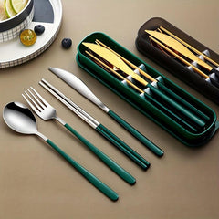 304 Stainless Steel Portable Cutlery Set Fork Spoon Chopsticks Set