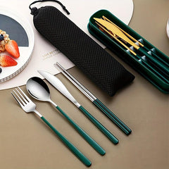 304 Stainless Steel Portable Cutlery Set Fork Spoon Chopsticks Set