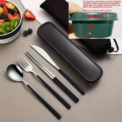 304 Stainless Steel Portable Cutlery Set Fork Spoon Chopsticks Set