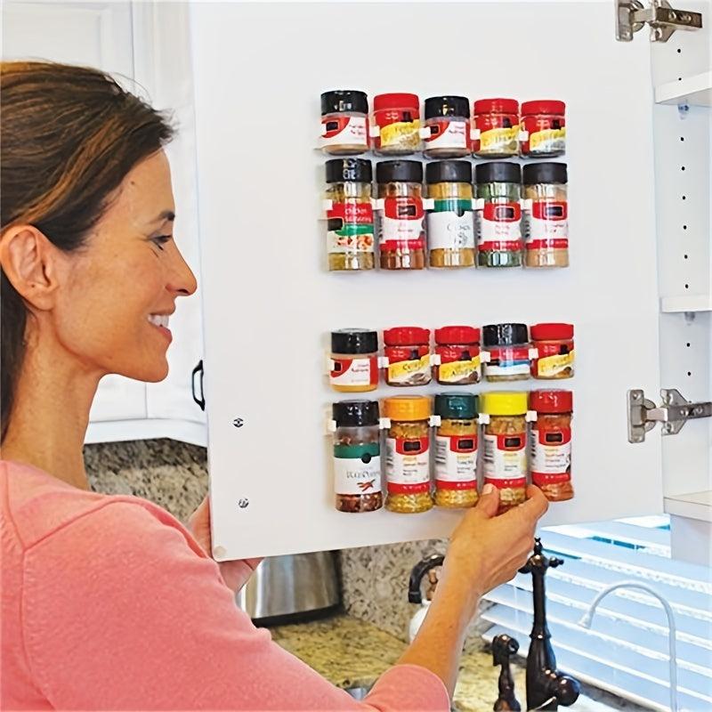 4pcs Wall Mounted Spice Gripper Clips - Organize Your Seasoning Jars Easily