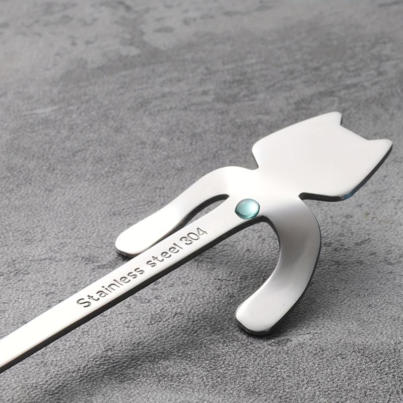 6PCS Stainless Steel Cat Teaspoons for Home Kitchen Office Party