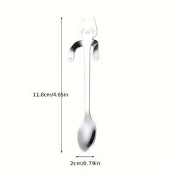 6PCS Stainless Steel Cat Teaspoons for Home Kitchen Office Party