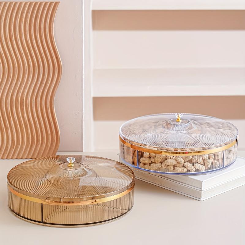 Candy Server Divided Serving Tray With Lid Stackable Snack Tray