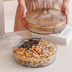 Candy Server Divided Serving Tray With Lid Stackable Snack Tray