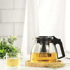 1pc Glass Teapot Stainless Steel Filter Home Tea Set Kettle