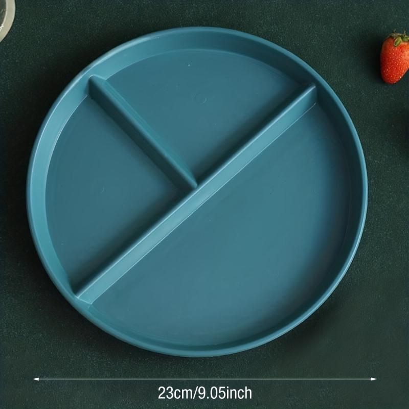 1pc 3 Grid Plates For Food Dinner Plates Dining Compartment Plate