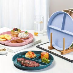 1pc 3 Grid Plates For Food Dinner Plates Dining Compartment Plate